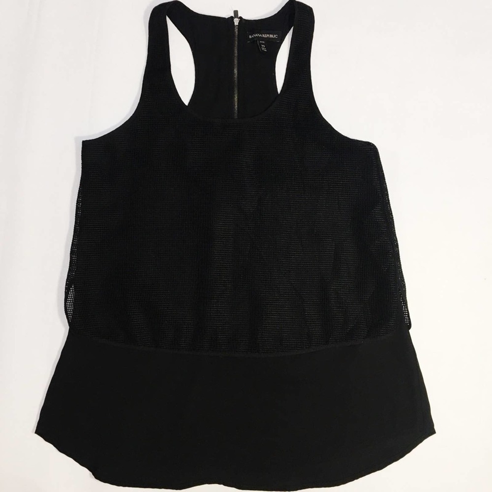 Banana Republic Black Perforated Tank Top Size XS
